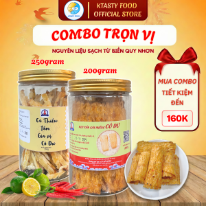 Combo Mực cán tẩm gia vị 200g và Cá thiều khô 250g Quy Nhơn